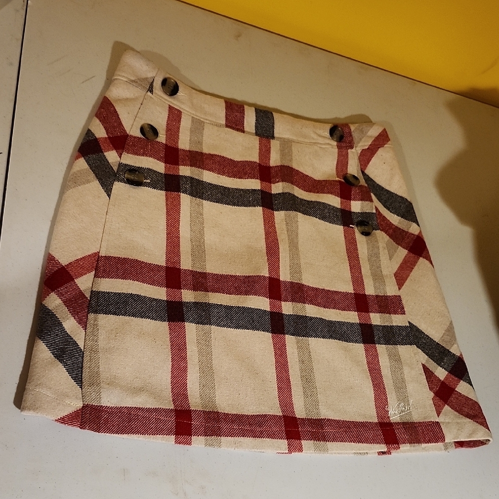 Woolrich Red and Cream Plaid Mini Skirt